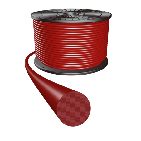 CARRETE DE 25 MTS HILO TORICO 22,00mm VMQ70 FDA (Xiametre®) ROJA